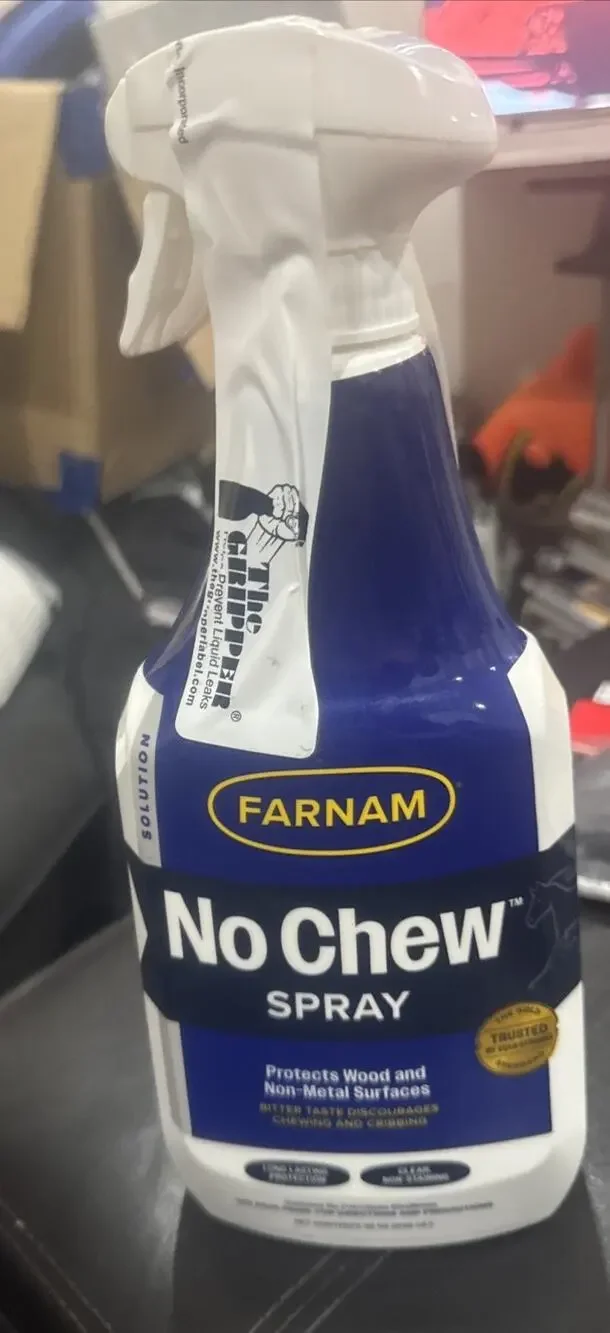 Farnam No Chew Spray 32 oz Bitter Deterrent Stops Chewing & Cribbing Horses Dogs